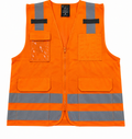 Orange High-Visibility Safety Vest with Reflective Stripes