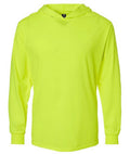 Neon Yellow Polyester Long-Sleeve Hooded Work Shirt