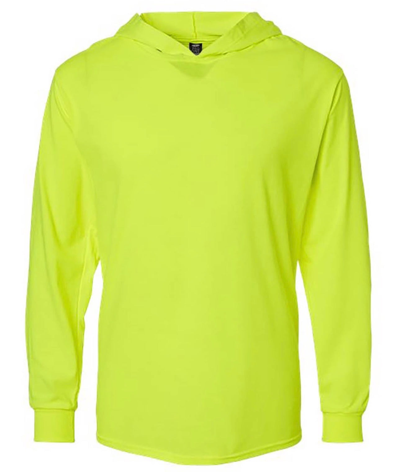 Neon Yellow Polyester Long-Sleeve Hooded Work Shirt